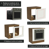 Bajo Mesada Cocina para Horno Empotrado 80 x 60 cm con Mesada Marrón/Blanco Agata, Glamy, Lux, Stella Madesa