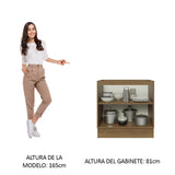 Bajo Mesada Cocina 80 x 60 cm 2 Puertas (Sin Mesada) Marrón/Blanco Stella Madesa