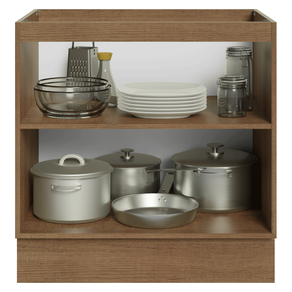 Bajo Mesada de Cocina 80 x 60 cm 2 Puertas (Sin Mesada) Marrón/Blanco Vik Madesa