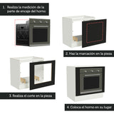 Bajo Mesada Cocina para Horno Empotrado 80 x 60 cm Sin Mesada Blanco/Negro Agata, Glamy, Madesa