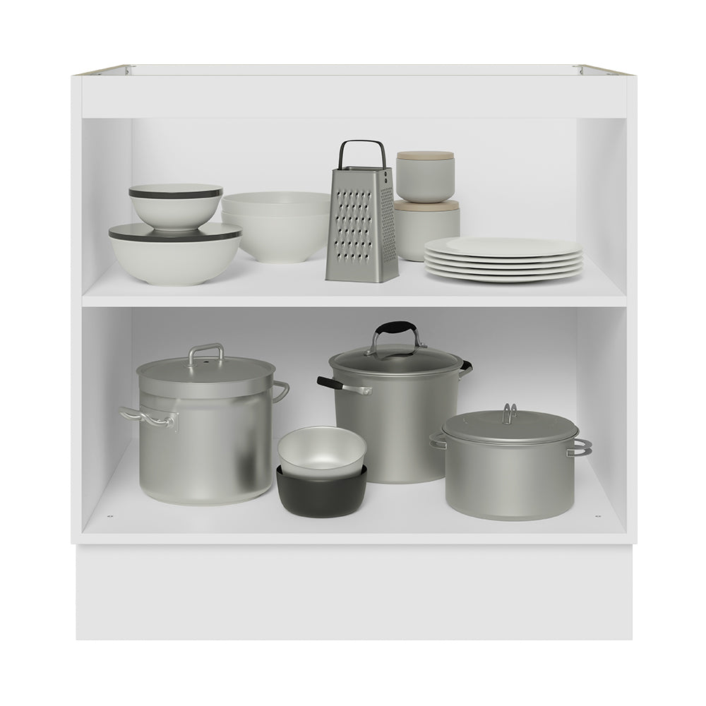 Bajo Mesada Cocina 80 x 60 cm 2 Puertas (Sin Mesada) Blanco/Negro Glamy Madesa