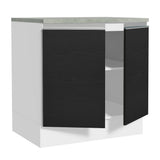 Bajo Mesada Madesa Glamy 80 x 60 cm 2 Puertas (Con Mesada) Blanco/Negro
