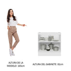 Bajo Mesada 80 x 60 cm 2 Puertas (Sin Mesada) Blanco/Negro Lux Madesa