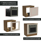 Bajo Mesada Cocina para Horno Empotrado 80 x 60 cm con Mesada Marrón/Crema Agata Madesa