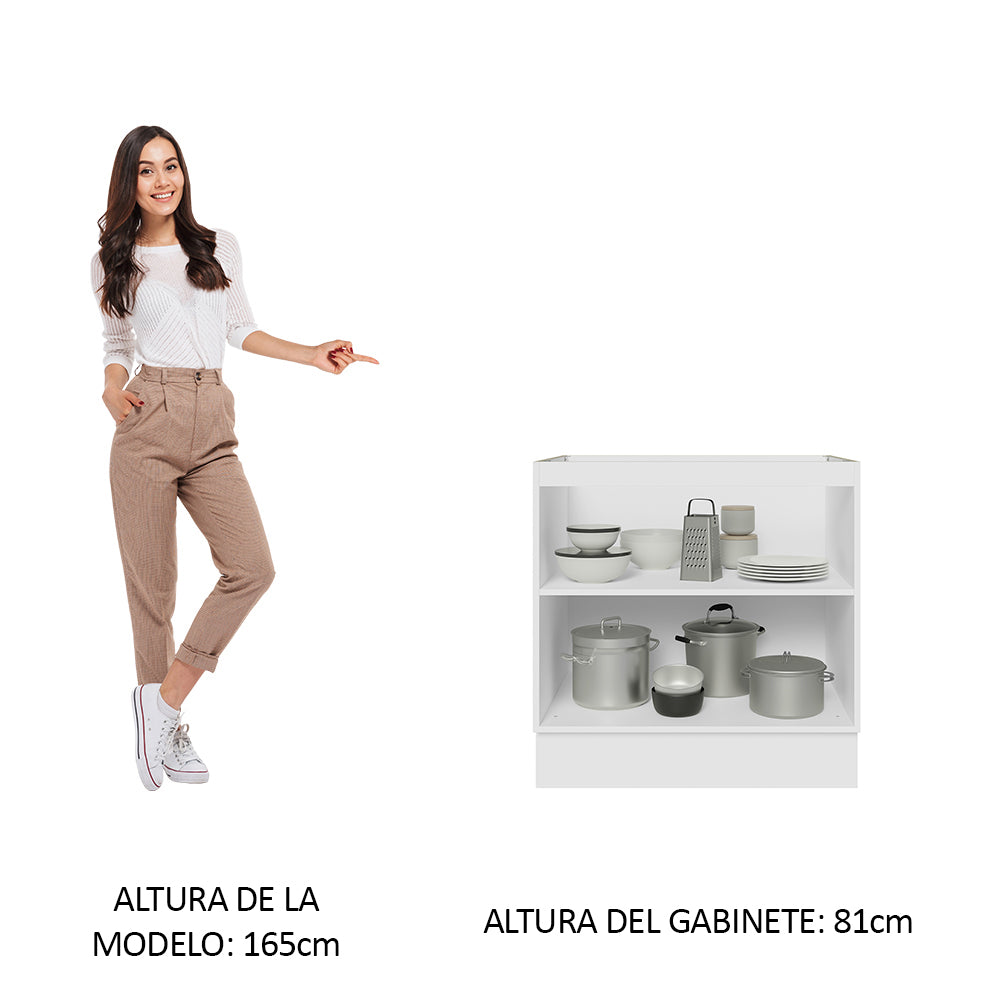 Bajo Mesada 80 cm  x 60 cm, 2 Puertas Glamy Blanco/Marrón
