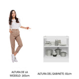 Bajo Mesada Cocina 80 x 60 cm 2 Puertas (Sin Mesada) Blanco/Marrón Stella Madesa