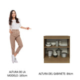 Bajo Mesada 80 cm x 60 cm, 2 Puertas Lux Marrón/Gris