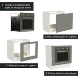 Bajo Mesada Cocina para Horno Empotrado 80 x 60 cm Sin Mesada Blanco/Gris Agata Madesa