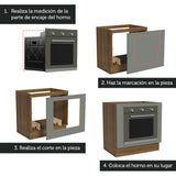 Bajo Mesada Cocina para Horno Empotrado 80 x 60 cm Sin Mesada Marrón/Gris Agata Madesa