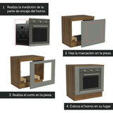 Bajo Mesada Cocina para Horno Empotrado 80 x 60 cm con Mesada Marrón/Gris Agata Madesa