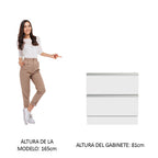 Bajo Mesada 80 x 60 cm 2 Cajones (Sin Mesada) Blanco Glamy Madesa