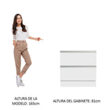 Bajo Mesada de Cocina 80 x 60 cm 2 Cajones (Sin Mesada) Blanco Glamy Madesa