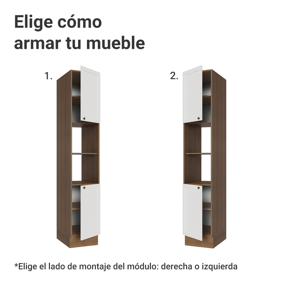 Despensero 40x60 cm 2 Puertas e 2 Nichos Marrón/Blanco Vik Madesa