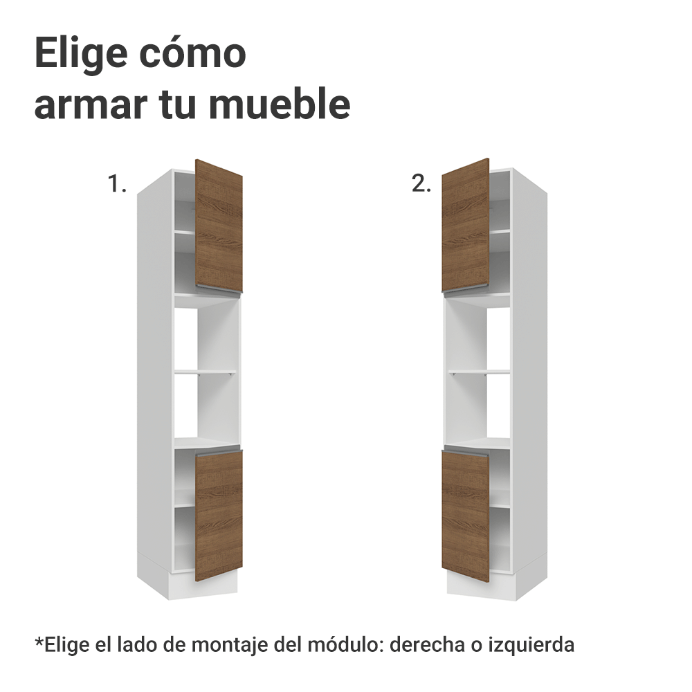 Despensero 40 x 60 cm 2 Puertas e 2 Nichos Blanco/Marrón Glamy Madesa