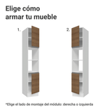 Despensero 40 x 60 cm 2 Puertas e 2 Nichos Blanco/Marrón Glamy Madesa