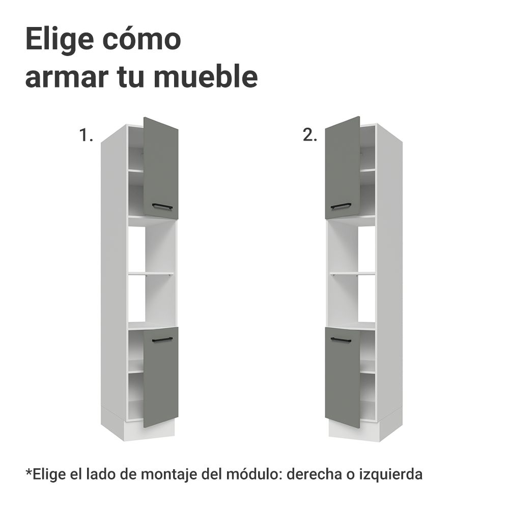 Despensero 40 x 60 cm 2 Puertas e 2 Nichos Blanco/Gris Agata Madesa