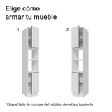 Despensero 40cm 2 Puertas e 2 Nichos Blanco aterciopelado Lux Madesa