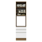 Mueble de cocina para Horno/Microondas 60 x 60 cm 1 Puerta y 3 Cajones Marrón/Blanco Glamy Madesa