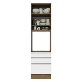 Mueble de cocina para Horno/Microondas Madesa Glamy 60 x 60 cm 1 Puerta 3 Cajones Marrón/Blanco