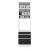 Mueble de cocina para Horno/Microondas Madesa Glamy 60 x 60 cm 1 Puerta 3 Cajones Blanco/Negro