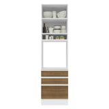 Mueble de cocina para Horno/Microondas Madesa Glamy 60 x 60 cm 1 Puerta 3 Cajones Blanco/Marrón