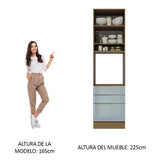 Mueble de cocina para Horno
60 cm 3 Cajones 1 Puerta Lux Marrón/Gris