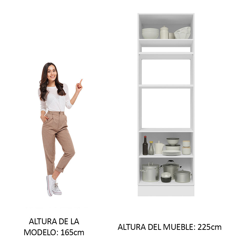Mueble de cocina para Horno/ Microondas 70 cm Sin cajones 3 Puertas Lux Blanco/Negro
