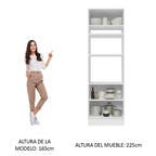 Mueble de cocina para Horno/Microondas 70 x 60 cm 3 Puertas Blanco/Negro Lux Madesa