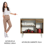 Bajo Mesada con Bacha 105 cm 3 Puertas y 1 Cajón Emilly Marrón