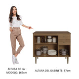 Bajo Mesada para Bacha 3 Puertas y 2 Cajones 105cm Marrón Gourmet