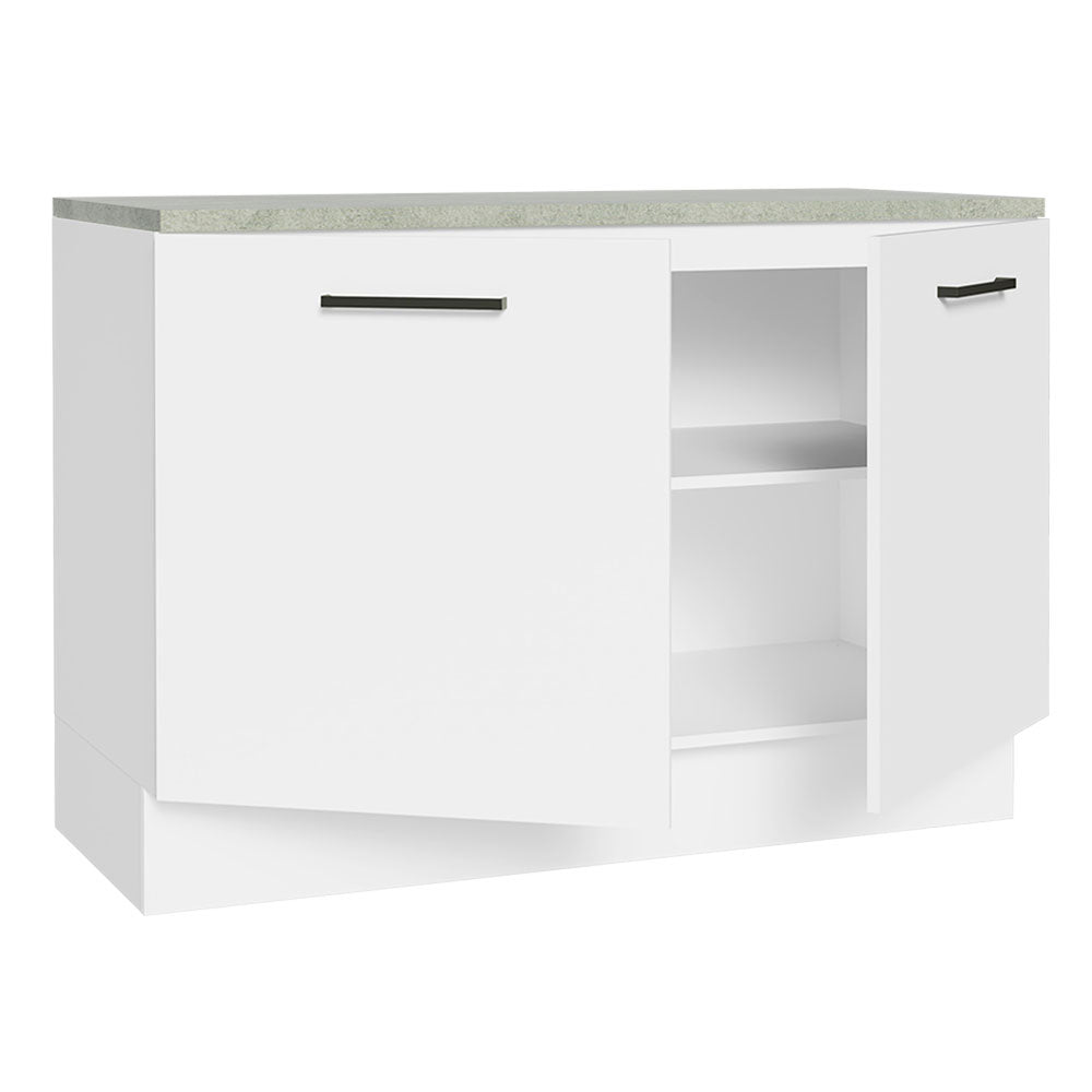 Bajo Mesada para Bacha 120 cm 2 Puertas (con Tapa) Blanco Agata