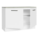 Bajo Mesada para Bacha 120 cm 2 Puertas (con Tapa) Blanco Agata