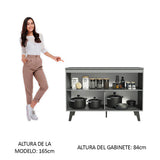 Bajo Mesada Cocina 120 cm 2 Puertas Gris Nice Madesa