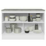 Bajo Mesada de Cocina 120 cm 2 Puetas (Con Mesada) Blanco/Negro Lux Madesa