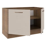 Bajo Mesada para Bacha 2 Puertas Agata Marrón/Crema