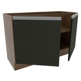 Bajo Mesada para Bacha 120 cm 2 Puertas (Sin Tapa ni Bacha) Marrón/Negro