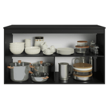 Bajo Mesada de Cocina 120 cm 2 Puertas Flotante Negro Nice Madesa
