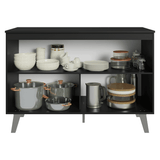 Bajo Mesada de Cocina 120 cm 2 Puertas con Patas Negro Nice Madesa
