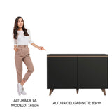 Bajo Mesada 120 cm Sin cajones 2 Puertas Reims Negro