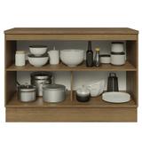 Bajo Mesada de Cocina 120 cm 2 Puetas (Con Mesada) Marrón/Gris Lux Madesa