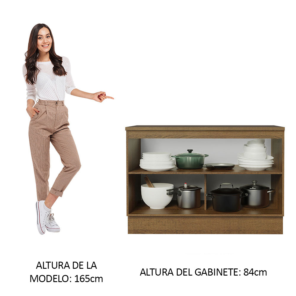 Bajo Mesada Cocina 120 cm 2 Puertas (Con Mesada) Marrón/Gris Agata Madesa