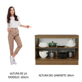 Bajo Mesada Cocina 120 cm 2 Puertas (Con Mesada) Marrón/Gris Agata Madesa
