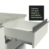 Bajo Mesada para Bacha 120 cm 1 Puerta y 2 Cajones (Con Tapa) Blanco Glamy
