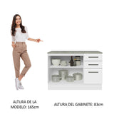 Bajo Mesada Cocina 120 cm 2 Puertas 3 Cajones (Con Mesada) Blanco Agata Madesa