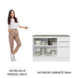 Bajo Mesada Cocina 120 cm 3 Cajones 2 Puertas (Con Mesada) Blanco Stella Madesa