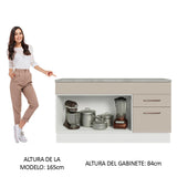 Bajo mesada Madesa Agata 150 Cm 2 Puertas 2 Cajones