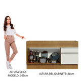 Bajo Mesada para Bacha 150 cm 2 Puertas y 2 Cajones (Sin Tapa Ni Bacha) Glamy Marrón/Blanco