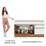 Bajo Mesada para Bacha 150 cm 2 Puertas y 2 Cajones (Sin Tapa ni Bacha) Glamy Marrón/Blanco