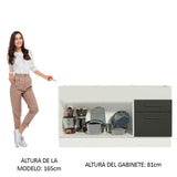 Bajo Mesada 150 cm 2 Cajones 2 Puertas Agata Blanco/Negro