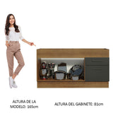 Bajo Mesada 150 cm 2 Cajones 2 Puertas Agata Marrón/Negro